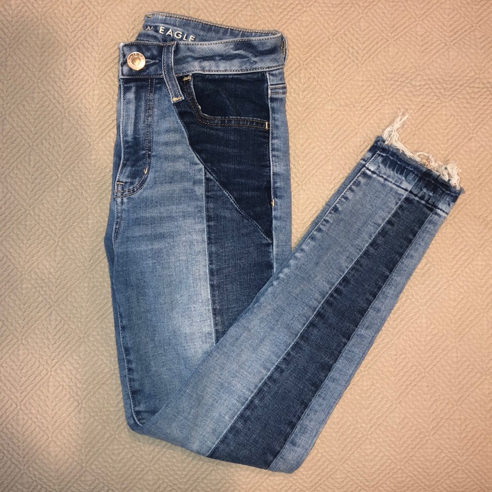 American Eagle Color Block Jeans